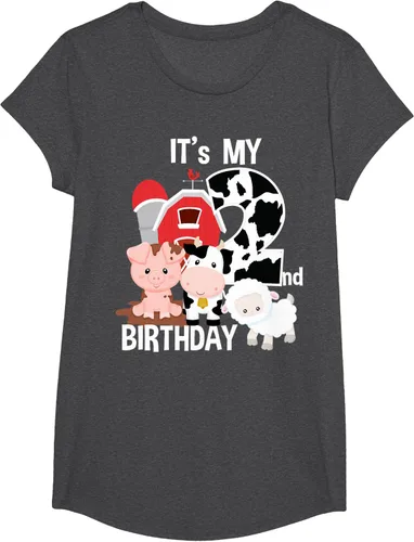 Vista 78 de Camiseta para fiesta de 2 años con texto en inglés "It's My 2nd Birthday", Negro