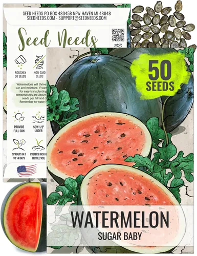 Vista 8 de Seed Needs Semilla de sandía dulce carmesí para plantar reliquia sin OMG 1 paquete
