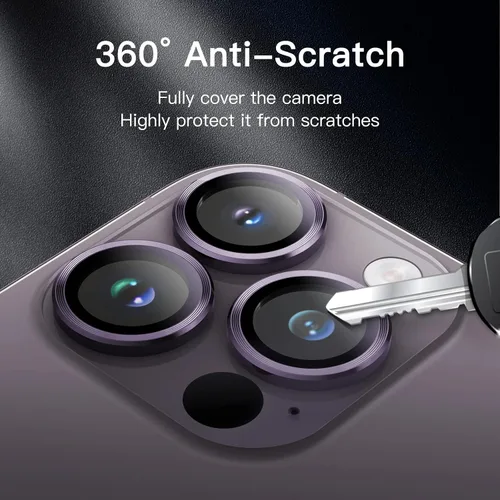 Vista 5 de JETech Protector de lente de cámara para iPhone 14 Pro de 6.1 pulgadas y iPhone 14 Pro Max de 6.7 pulgadas, cubierta de anillo individual de metal