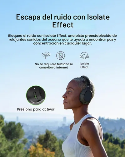 Vista 3 de Belkin SoundForm Isolate Bluetooth sobre la oreja - Auriculares híbridos con cancelación de ruido activa - Inalámbricos con 60 horas