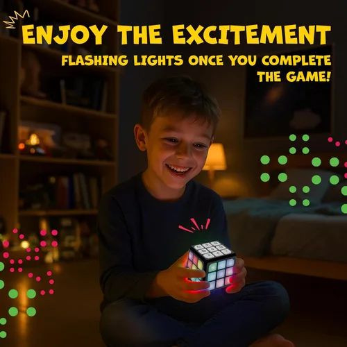 Vista 4 de Winning Fingers Cubo Intermitente Electrónico de Memoria y Juego Cerebral - 4 en 1 Juguetes Portátiles Stem para Niños - Gadgets Geniales