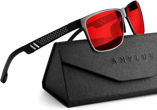 Vista 21 de ANYLUV Blue Light Blocking Glasses Men Computer Gaming Glasses Lightweight Al-Mg Metal Anti Eyestrain Eye Protection