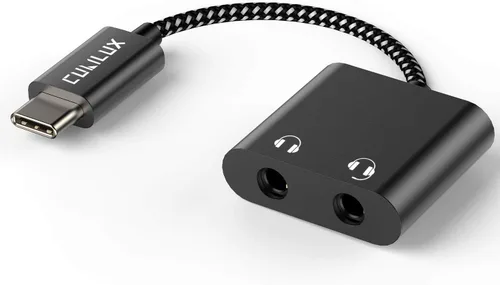 Vista 8 de Cubilux divisor de auriculares de 3,5 mm a doble conector de audio compatible con MacBook iPad iPod, Smartphone, computadora, portátil, tableta, 2