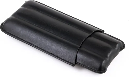 Vista 7 de Prestige Import Group Funda de cuero de viaje de cuero consolidado con soporte para cigarros 2 - Negro
