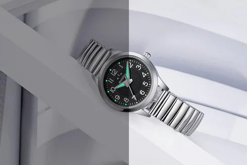 Vista 2 de BOSHIYA Relojes para mujer Easy Reader de 1.181 in de acero inoxidable con banda de expansión plateada dorada para mujer, reloj de pulsera pequeño