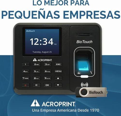 Vista 6 de Acroprint BioTouch - Reloj automático biométrico automático de tiempo de proximidad (sin tarifa mensual)