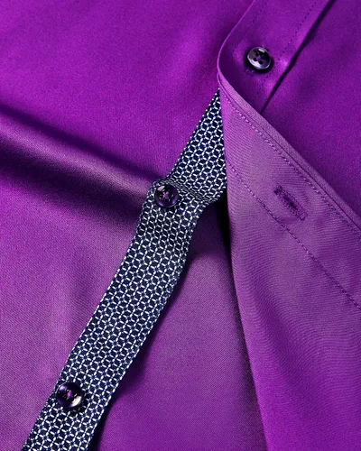 Vista 5 de J.VER Camisa de vestir de manga larga para hombre, estilo informal, elástica, sin arrugas, ajuste regular, abotonada