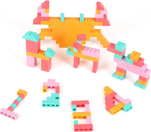 Vista 6 de Juego de 500 piezas de ladrillos de construcción, juguetes de bloques de construcción de colores clásicos, compatible con todas las principales