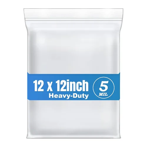 Vista 10 de 20 piezas de bolsas de almacenamiento con cierre hermético transparente de 10"x13", de 2 galones, bolsas de polietileno con cierre de 4 mil