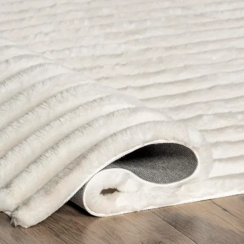 Vista 9 de nuLOOM Kai - Alfombra lavable a rayas blancas rotas, 5 x 8 pies Kai blanco apagado