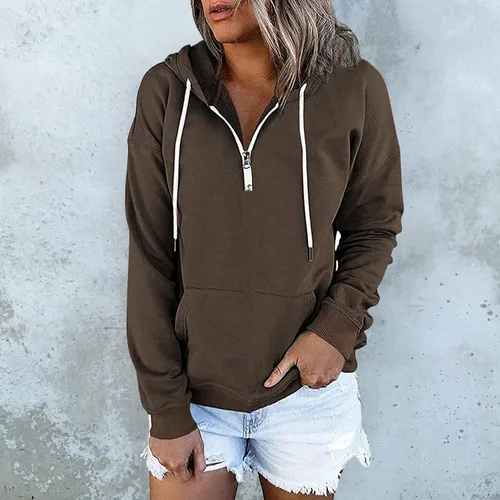 Vista 2 de Yubnlvae Sudaderas con capucha para mujer, talla grande, con diseños gráficos, cremallera y bolsillo de canguro, sudaderas de moda de otoño 2023