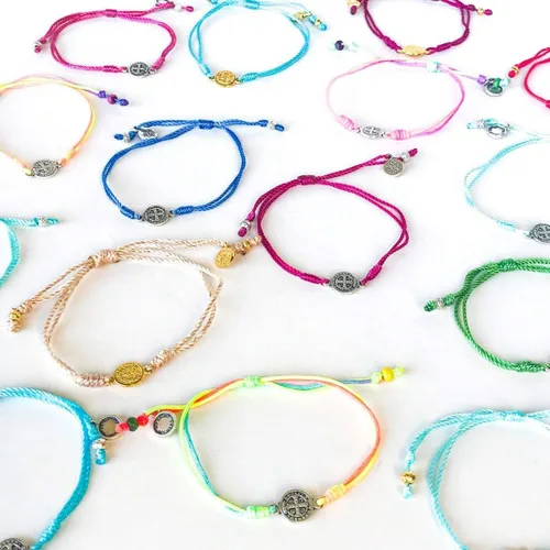 Vista 4 de My Saint My Hero - Pulsera ajustable inspiradora para respirar Base de plata chapada B-BR-101
