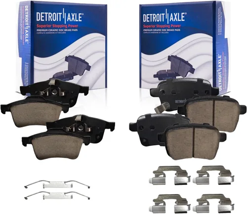 Vista 132 de Detroit Axle - Pastillas de freno traseras para Toyota Prius 2012-2015 Prius Plug-In 2017-2018 Corolla iM 2016 Sion iM 2011-2017 Lexus CT200h