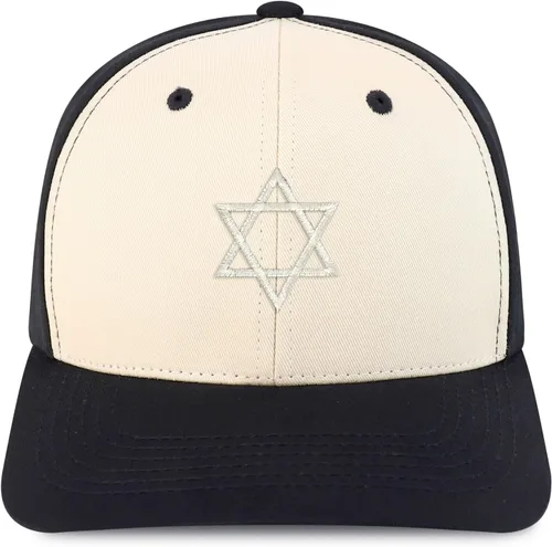 Vista 6 de Trendy Apparel Shop Gorra de béisbol bordada con símbolo de la estrella de David judía Negro