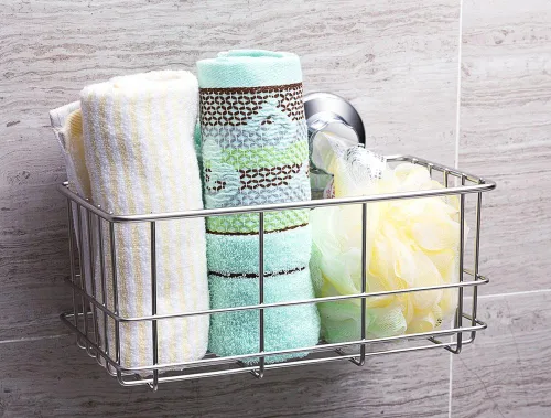 Vista 6 de SANNO Organizador de ducha con ventosa, organizador de baño, organizador de baño, cesta de almacenamiento de cocina para soporte de gel, champú