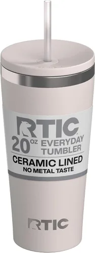 Vista 13 de RTIC Vaso Térmico Diario de 20 onzas de Acero Inoxidable Portátil con Aislamiento, Taza de Café de Viaje con Pajita, Forro de Cerámica, Tapa