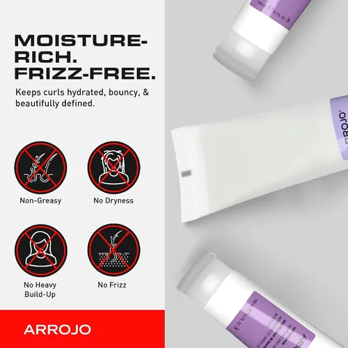 Vista 3 de ARROJO Curl Enhancer - Gel para el cabello rizado para rizos suaves y finos, gel de rizos con aminoácidos, proteínas de avena, productos