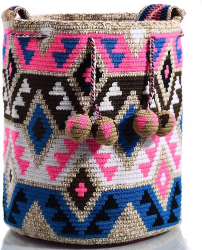 Vista 3 de WYOU Designer Collection, Handwoven Hobo Bucket Bag in Wayuu Crochet
