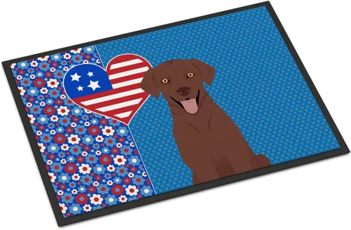 Vista 184 de Caroline's Treasures WDK5119JMAT Airedale Terrier USA - Tapete para interiores o exteriores, 24 x 36 pulgadas, tapete para puerta delantera