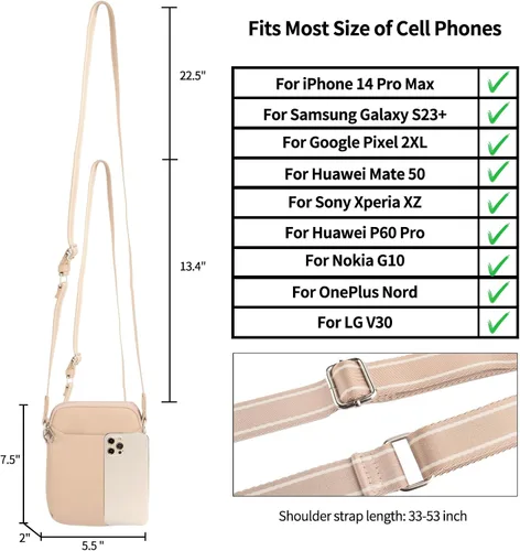 Vista 2 de latumab Bolso del teléfono celular, bolsos de hombro pequeños de cuero de la PU para las mujeres