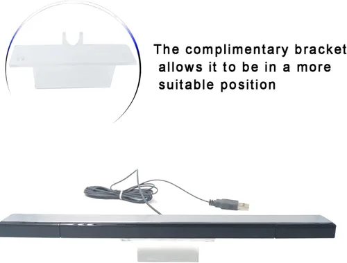 Vista 5 de joleully Tuboopy Dolphin Bar USB Wii Sensor Bar, PC Wii Infrared Ray Motion Sensor Bar for Nintendo WiiWii U Console Compatible with PC