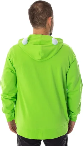Vista 4 de Disney Monsters Inc Mike Wazowski - Sudadera con capucha en 3D forro polar verde con licencia oficial de star wars silent one crew M