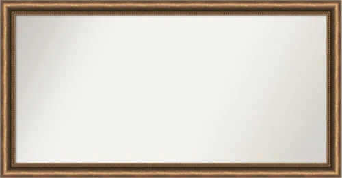 Vista 103 de Amanti Art Espejo de baño de bronce para sobre fregadero, 24 x 24 pulgadas, espejo de tocador cuadrado estrecho de bronce Manhattan, marco de madera