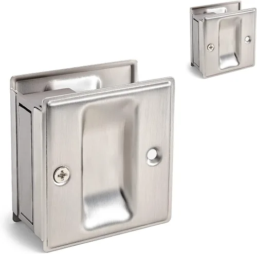 Vista 8 de HOMOTEK Tirador de puerta de bolsillo de privacidad sin placa de interruptor. Reemplaza los accesorios deslizantes de pasaje viejos o dañados sin