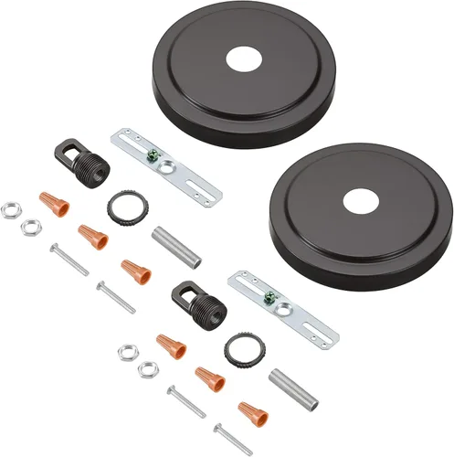 Vista 25 de Aspen Creative 21508-11 - Kit de lámpara de araña de transición y toldo con bucle para cuello, bronce aceitado, diámetro de 5-1/2 pulgadas, orificio
