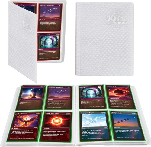Vista 15 de Monster - Carpeta para tarjetas coleccionables de 4 bolsillos, álbum Holofoil negro, protección TCG antirrobo y anticaídas con bolsillos laterales