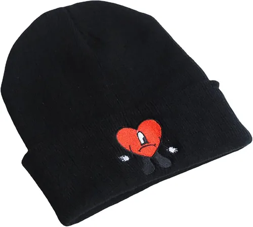 Vista 6 de Axaewuy Gorros de conejo y sombreros de punto, gorra bordada Merch Reggae Rapper, trajes de concierto de hip hop