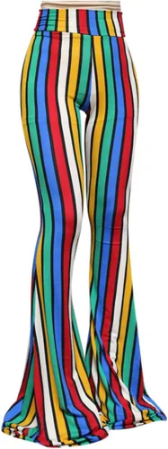 Vista 79 de ShopMyTrend - Pantalones de yoga largos con piernas anchas y acampanadas estilo palazzo, con cintura alta, para mujer