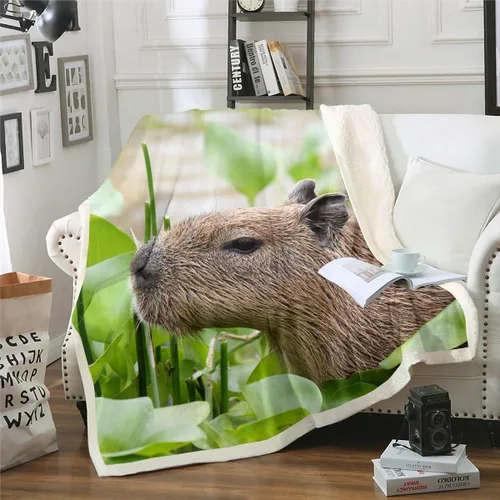 Vista 32 de Erosebridal Funny Capybaras Blanket Capybara Lover Gifts Cute Fleece Blanket for Kids Girls Boys, Capybara Decorations Blankets 40"x50", Kawaii