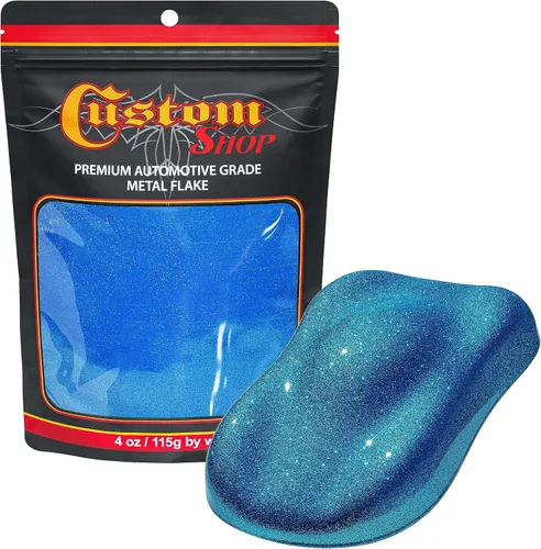 Vista 51 de Custom Shop - Purpurina metálica para pintura automotriz, oro brillante, 4 oz, micro escamas de metal de 0.004" para pintura de automóviles, aditivo