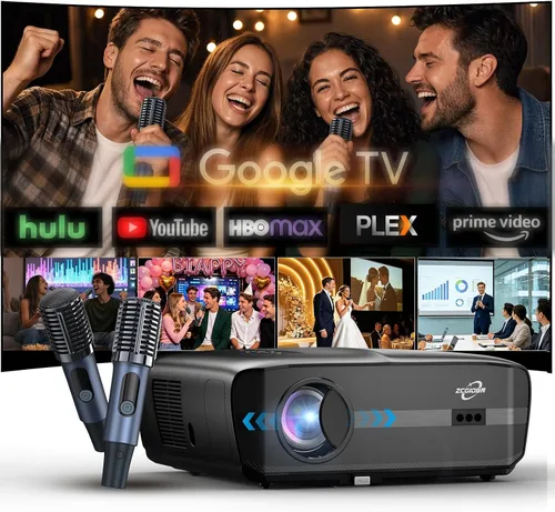 Vista 10 de Proyector 4K para simulador de golf, cine en casa y juegos, 2200 lúmenes Negro