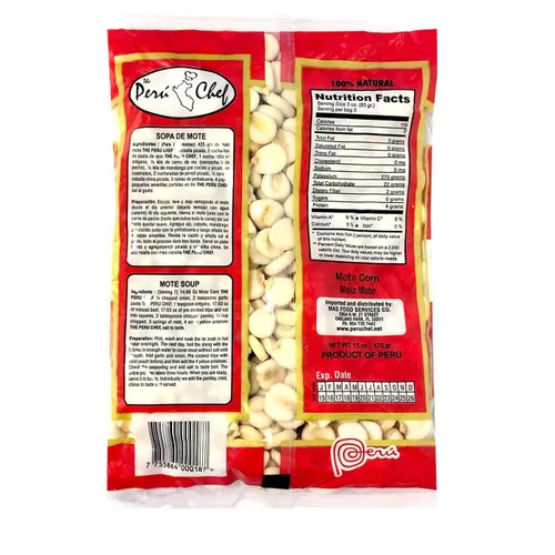 Vista 2 de Peruchef Maiz Mote Pelado Peruano Mote Maiz Paquete de 3