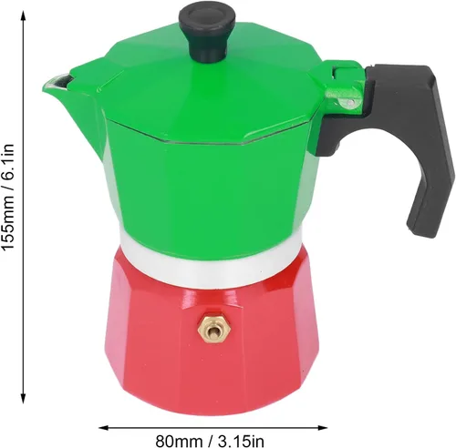 Vista 7 de Pilipane Cafetera de café expreso y cafetera, olla clásica de moka, cafetera de aluminio, cafetera de inducción Moka para capuchino o café con leche