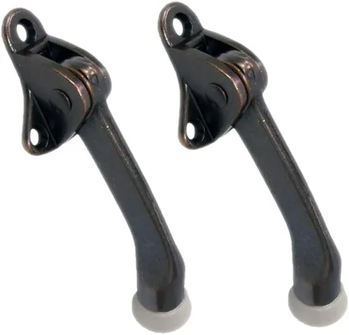 Vista 9 de QCAA Soporte de puerta de Kickdown resistente, 4", Zinc Die Cast, Cobre antiguo, Hecho en Taiwán
