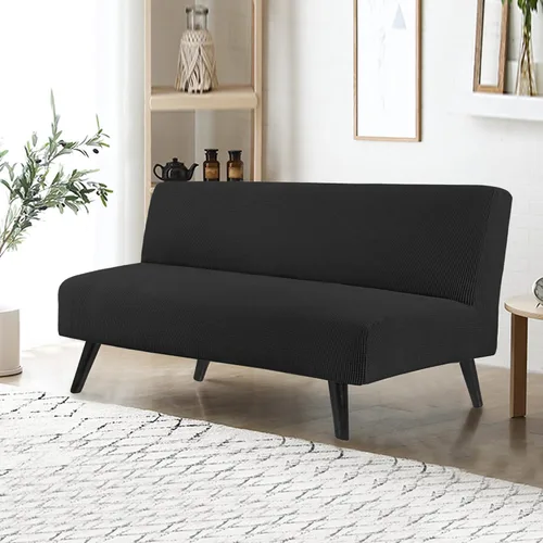 Vista 2 de Funda impermeable para futón sin brazos, funda de colchón para sofá cama, tamaño matrimonial, protector de muebles suave y elástico para mascotas