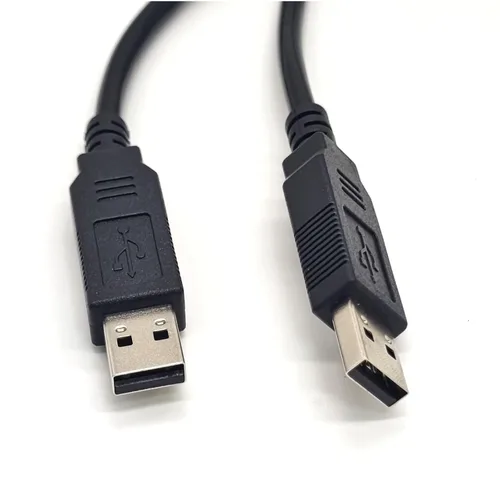 Vista 2 de USB 2.0 macho a USB 2.0 macho con chipset FT232R cable de módem nulo para PC a PC de transferencia de datos de comunicación 8.2 ft