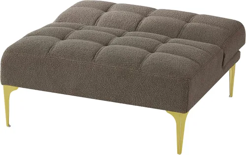 Vista 6 de Polibi Sofá moderno con almohada abatible, sofá cama plegable convertible con respaldo ajustable y patas doradas, sofá individual, tela de peluche