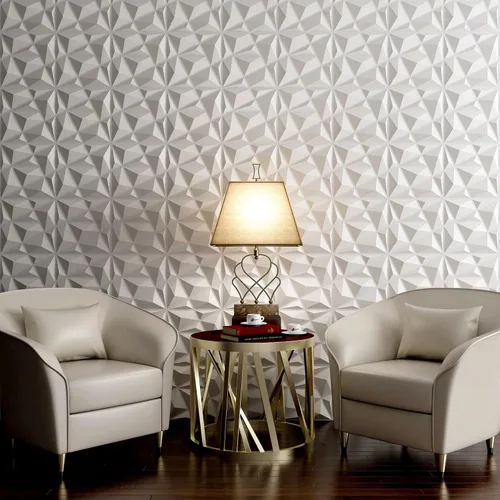 Vista 2 de MIX3D Paquete de 33 paneles de pared 3D, diseño moderno con textura de diamante para decoración de pared interior en sala de estar, dormitorio, sala