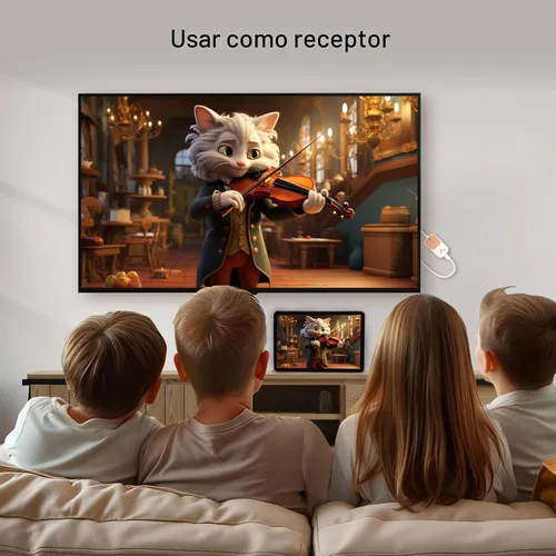 Vista 4 de EZCast Pocket Plus - Receptor y transmisor de pantalla inalámbrico Compatible con USB-C Soporte Miracast y AirPlay Funciona sin modo Alt DP