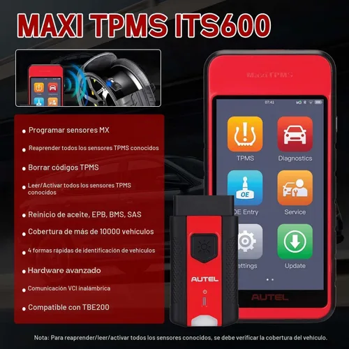 Vista 2 de Autel MaxiTPMS ITS600 - Herramienta de Programación TPMS, Diagnóstico Completo TPMS, Actualización de TS508/TS601, Reaprendizaje/Reinicio/Escaneo