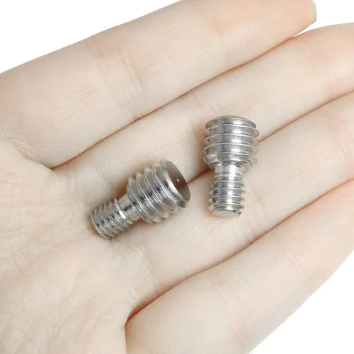 Vista 2 de 3 adaptadores de tornillo de trípode roscados macho de 3/8 pulgadas a macho de 1/4 pulgadas, macho de 1/4 pulgadas a macho de 3/8 pulgadas macho