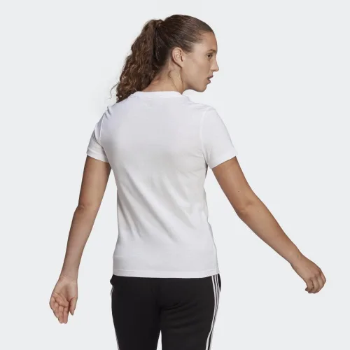 Vista 3 de adidas Camiseta básica con logotipo delgado para mujer