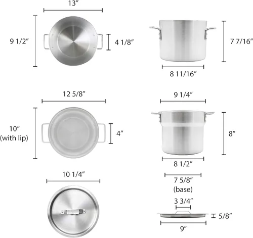 Vista 6 de TrueCraftware - Olla doble de aluminio de 8 cuartos de galón con tapa – Olla de fusión de vapor de calibre pesado doble para fondue de chocolate