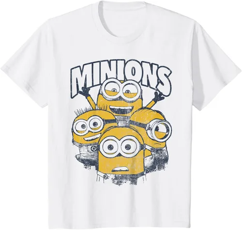 Vista 22 de Despicable Me Minions Vintage Group Graphic Camiseta Gris Oscuro