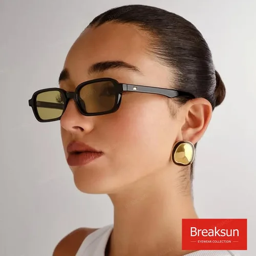 Vista 3 de Lentes de sol rectangulares retro para mujeres y hombres, de moda de los años 90, pequeños anteojos de sol cuadrados 2025 de diseño vintage