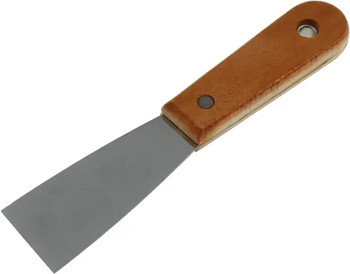 Vista 4 de 2 cuchillos de masilla rígidos de acero al carbono con mango de madera de 1.5 pulgadas para paneles de yeso, raspador de cincel, herramienta